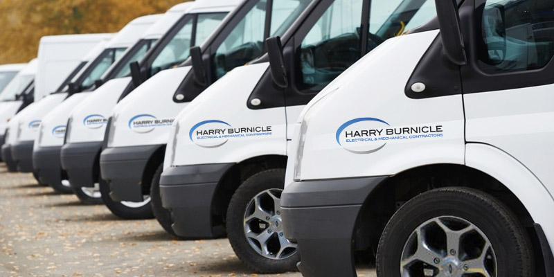 Harry Burnicle Electrical & Mechanical Contractors fleet vehicles